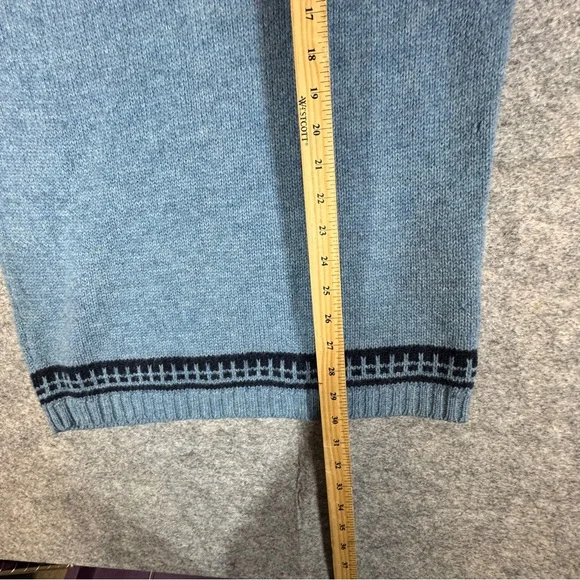 Merino Knitwear Blue Fair Isle Wool Sweater Nordic Pattern Denmark Fisherman - Picture 9 of 15